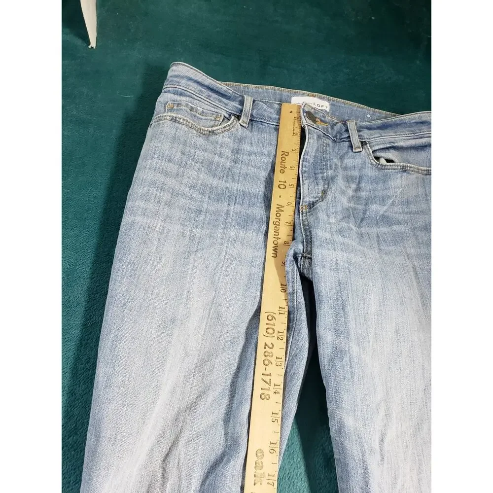 Loft Jeans Size 6 Women Blue Pants Denim Stretch Mid Rise Curvy Skinny Crop